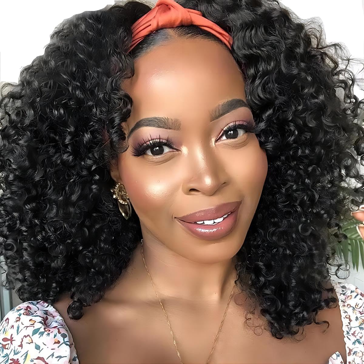 ISEE Headband Wig Human Hair Kinky Curly for Black Women