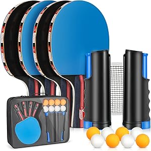 Fostoy Ping Pong Paddles Set for Family Fun and Games