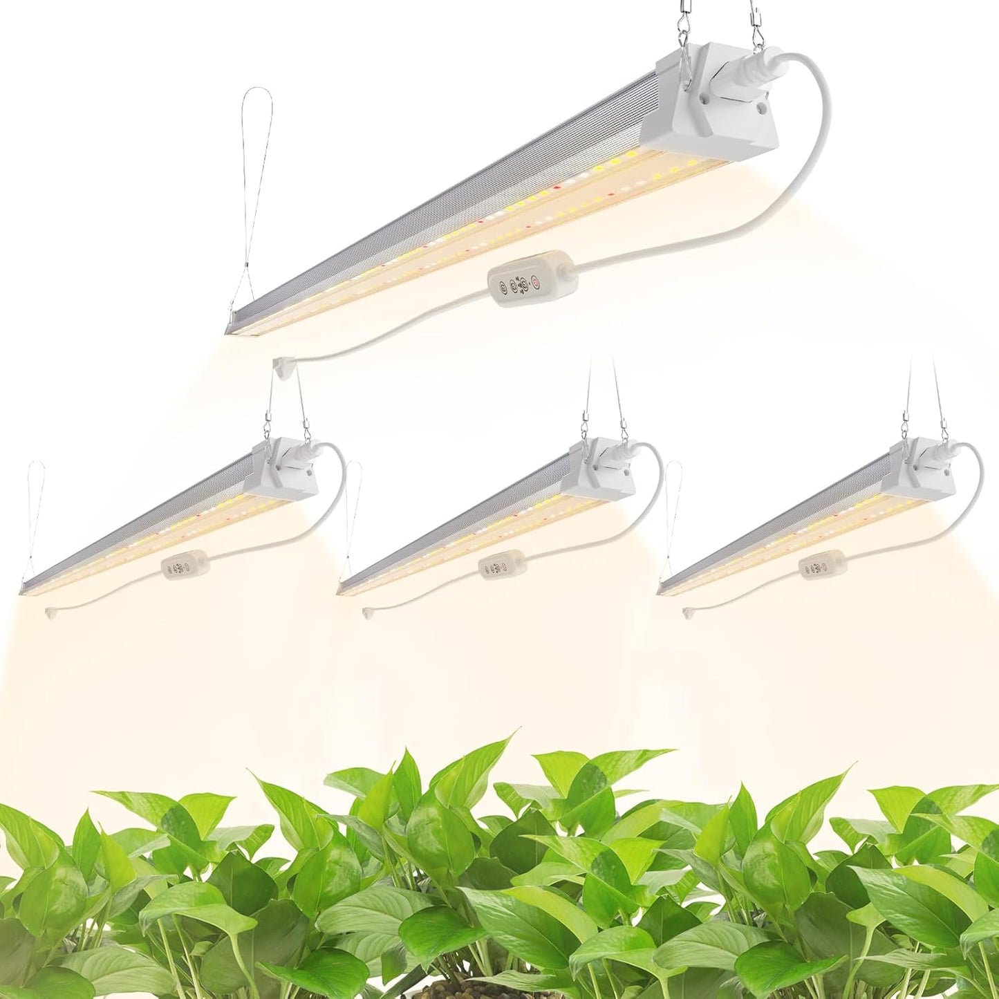 FREELICHT 4 Pack 4FT LED Grow Light with Timer for Indoor Plants
