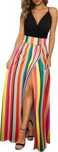 Women Summer 2025 Maxi Dress Vacation Floral Spaghetti (Style 6Q6R)