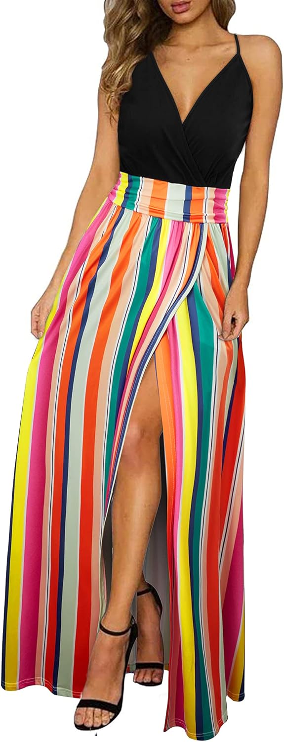 Maxi Dress for Women Summer 2025 - Floral Spaghetti Strap