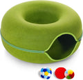 Large Cat Tunnel Bed for Indoor Cats with 3 Toys - Sturdy Hideaway