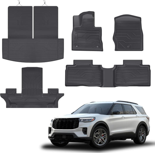 Custom Fit Floor Mats for Ford Explorer 2020-2026 6-Seat