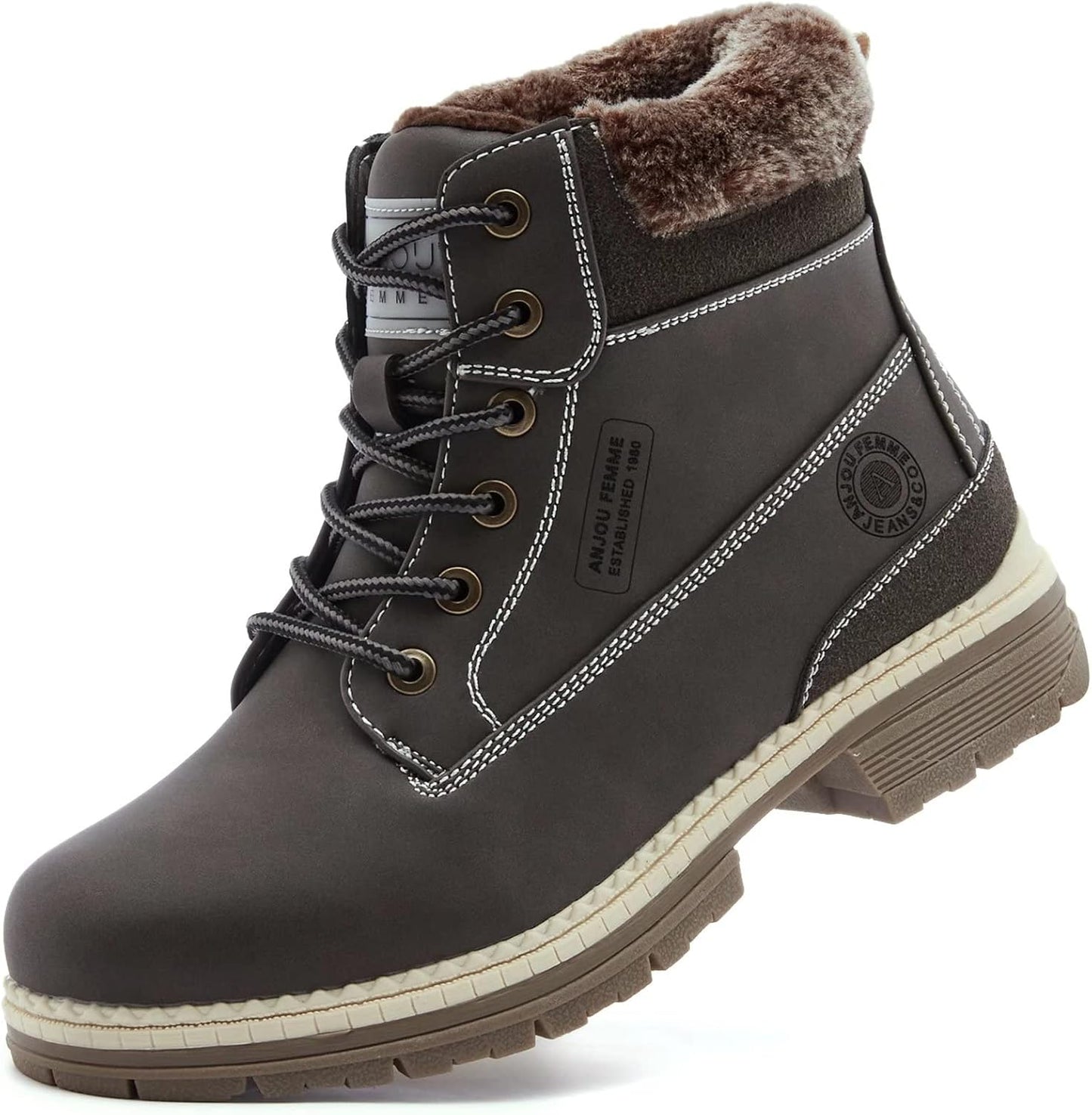 Womens Hiking Snow Winter Boots - Comfortable Waterproof Ankle Boots