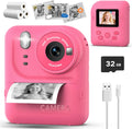 Kids Instant Print Camera Rose Red - Portable Thermal Print Toy