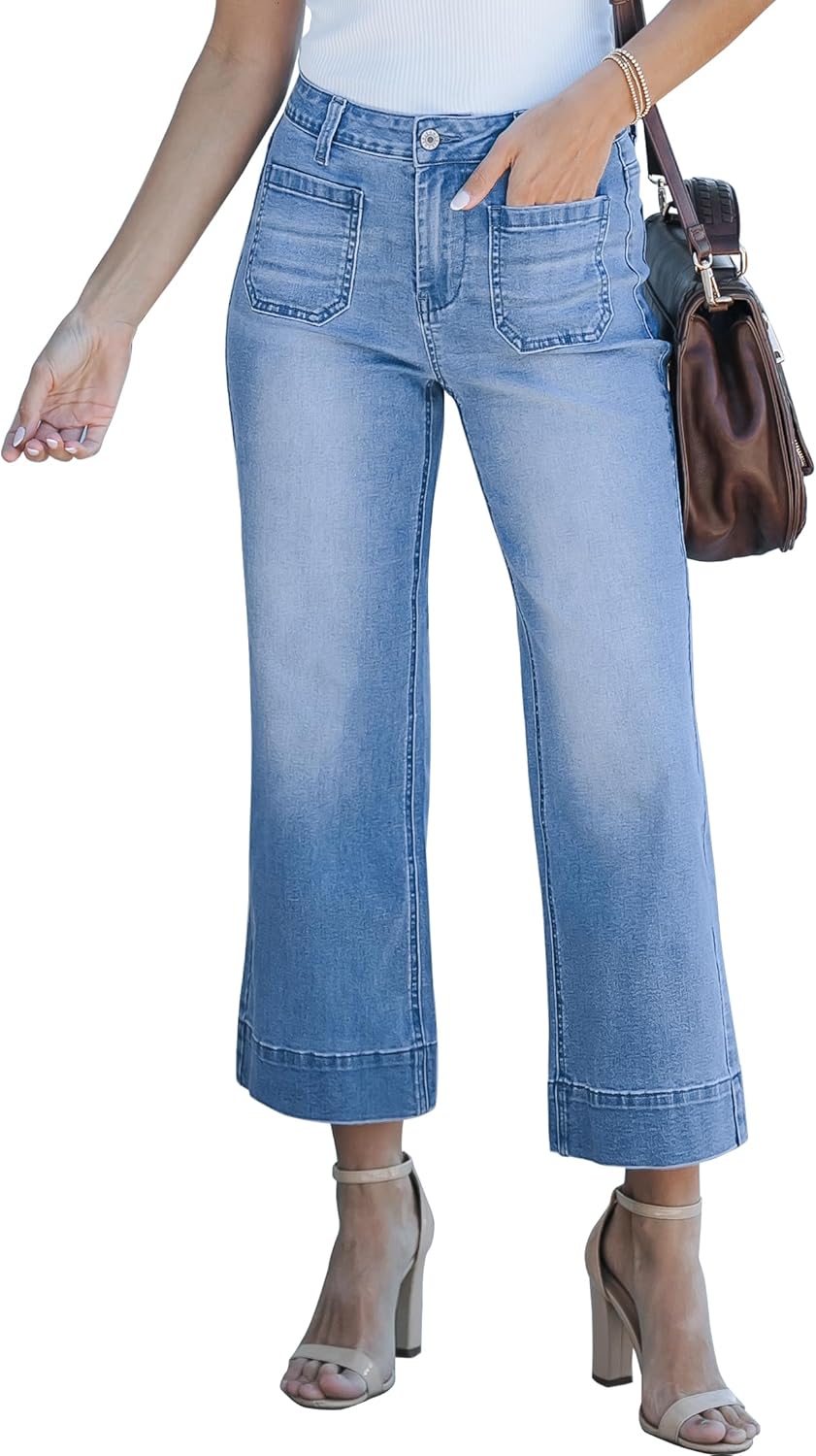 luvamia Wide Leg Jeans for Women - Trendy High Waisted Flare