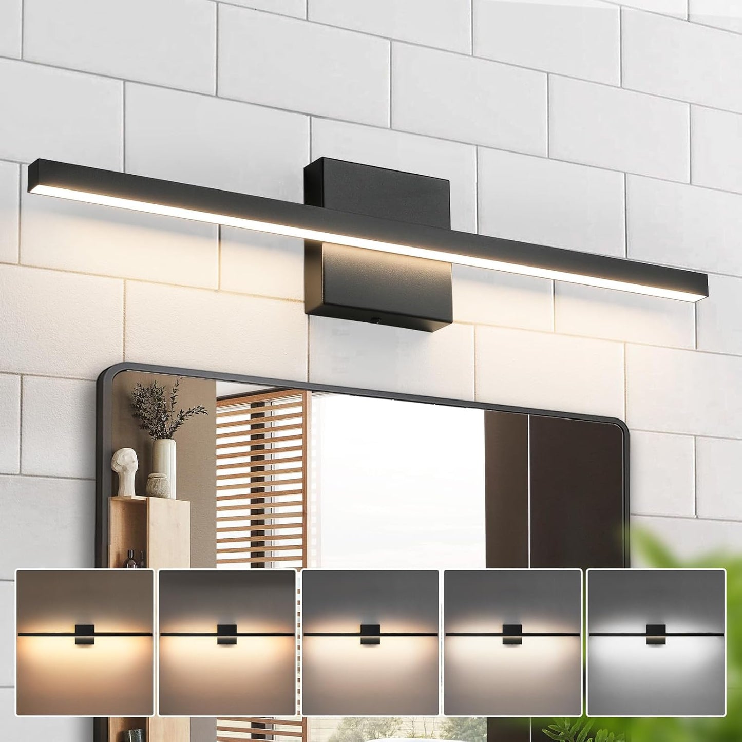 Dimmable Black Vanity Light Fixtures for Modern Bathrooms