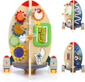 Wdmiya Space Wooden Activity Cube Toys for Baby - Engaging Rocket Busy
