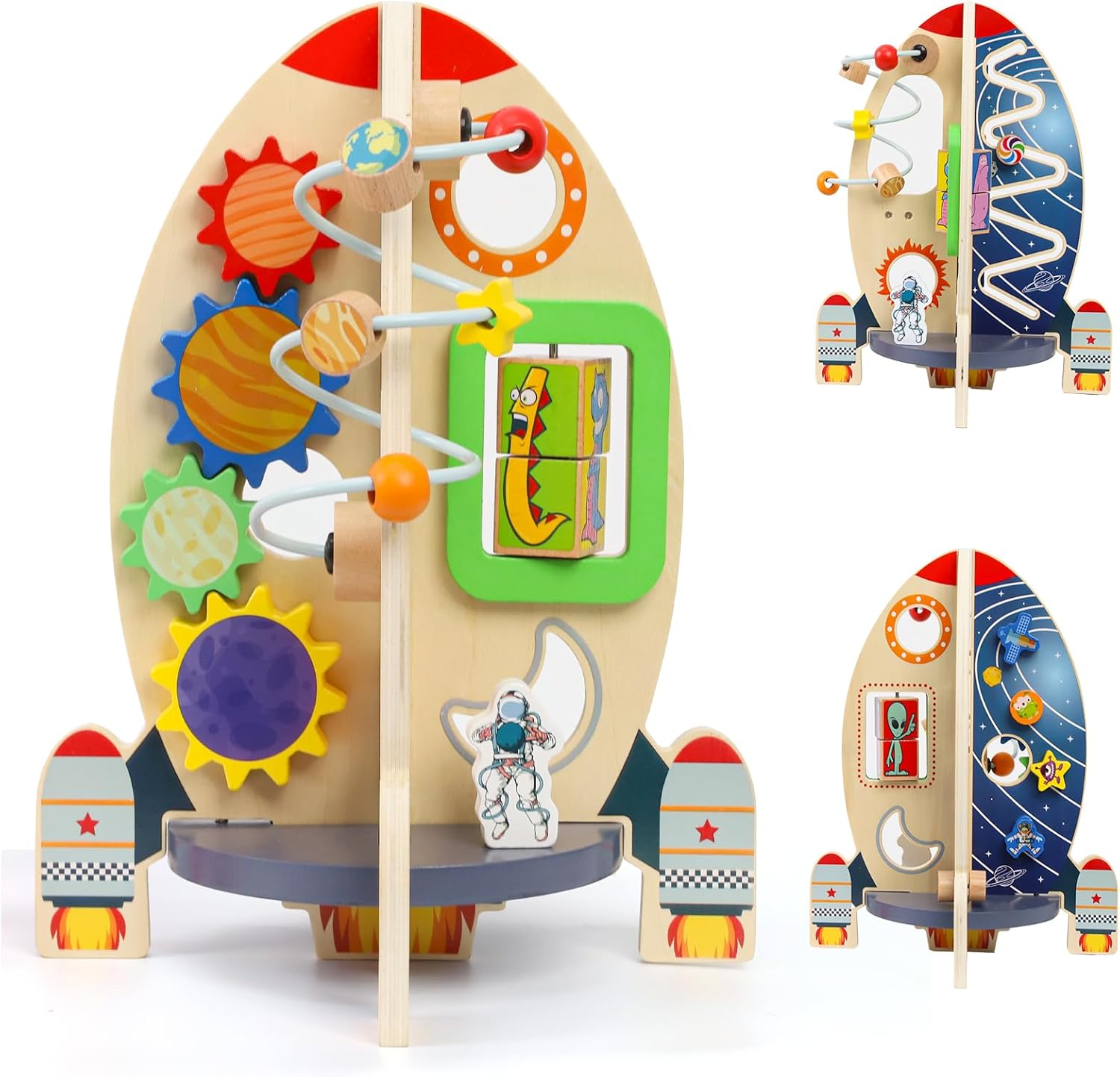 Wdmiya Space Wooden Activity Cube Toys for Baby - Fun & Safe