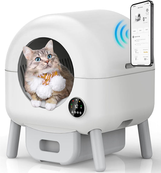 Self Cleaning Litter Box for Multiple Cats with App Control
