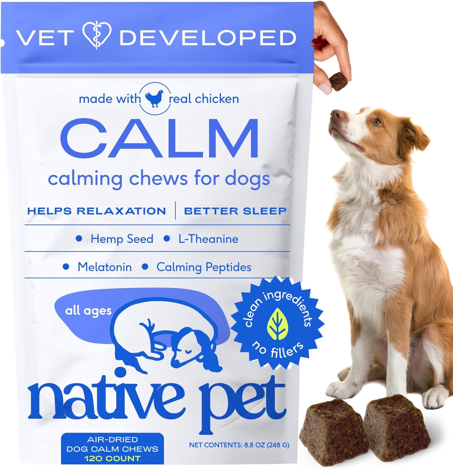 Native Pet Calming Chews for Dogs - Natural Melatonin Treats