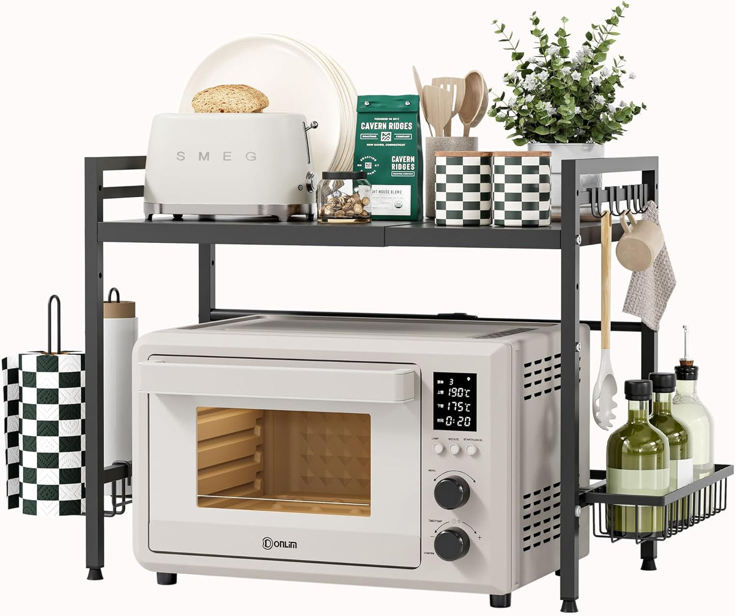 NETEL Expandable Microwave Stand with Paper Towel Holder