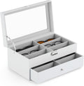 Sunglasses Organizer with 12 Slots - Lockable 2-Story Display Case