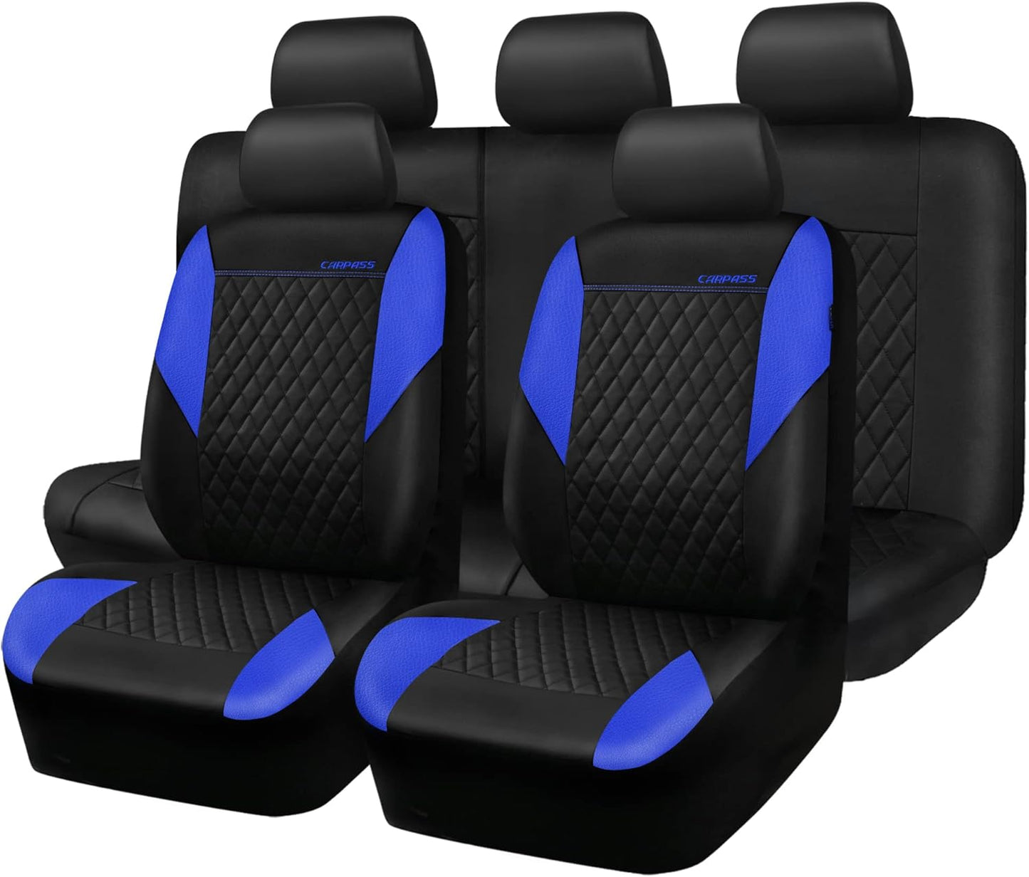CAR PASS Leather Seat Covers for Universal Fit in Blue Color