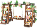 Wooden 3 Tier Cupcake Stand with Swing and Flower Decoration