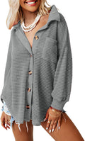 Casual Women's Waffle Knit Shacket Jacket by Dokotoo for Everyday Wear