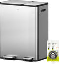 EKO EcoCasa Stainless Steel Dual Step Trash Can for Recycling