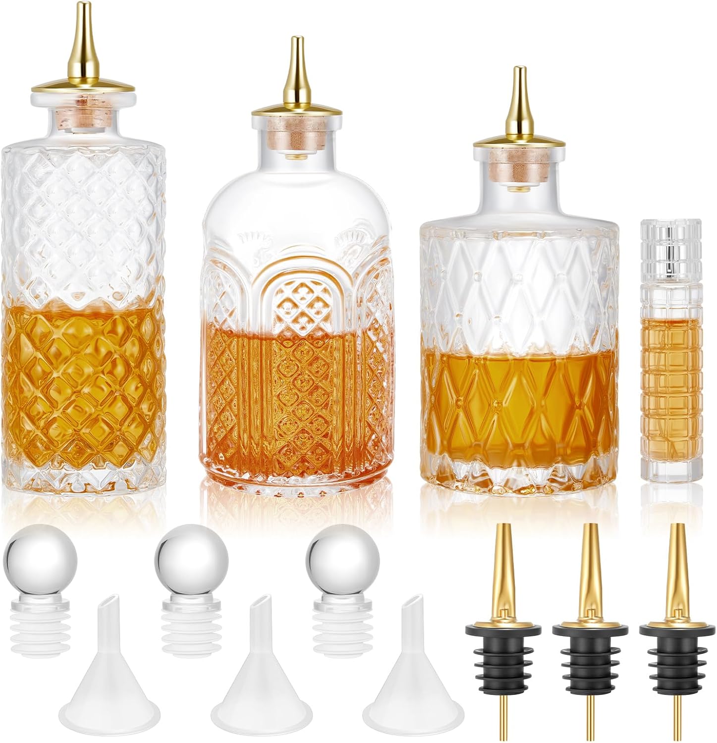 Premium Glass Bitters Set for Cocktails