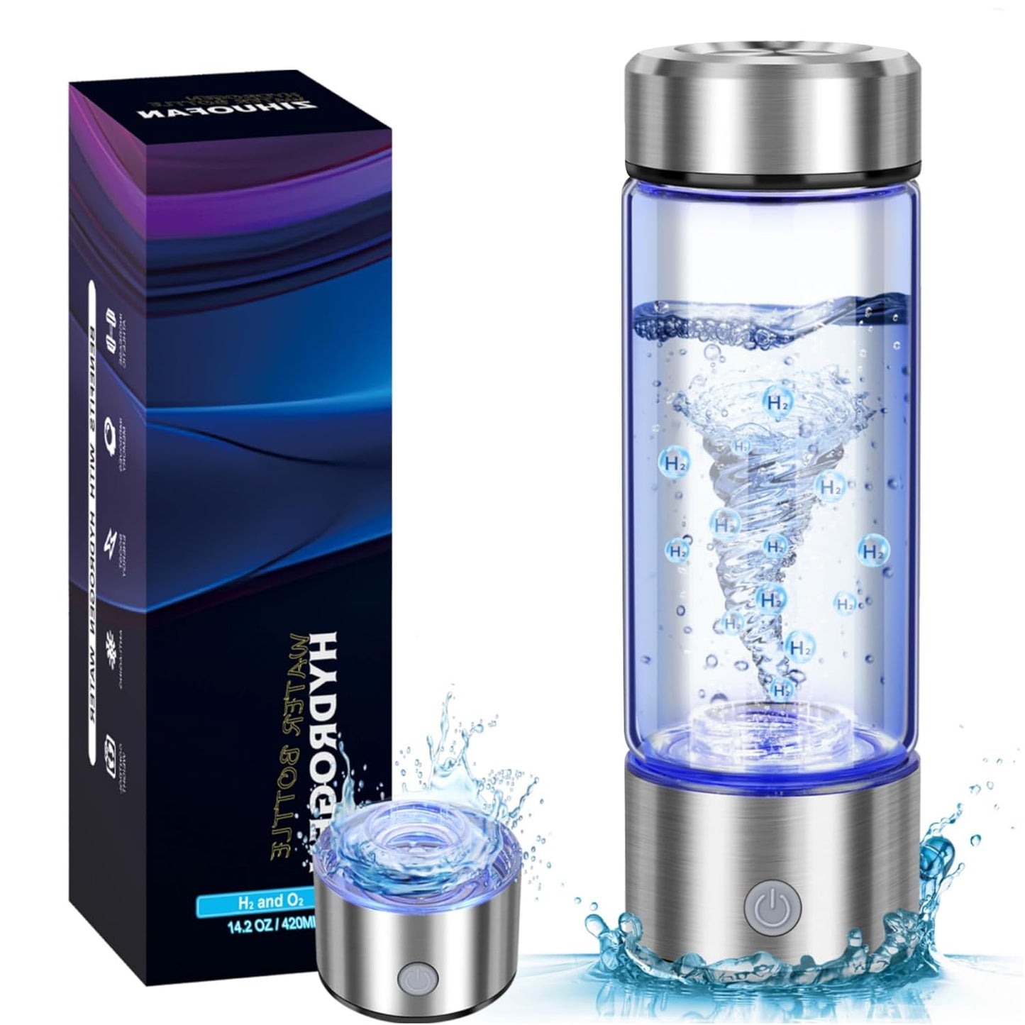 Portable Hydrogen Water Bottle with SPE PEM Technology for Health