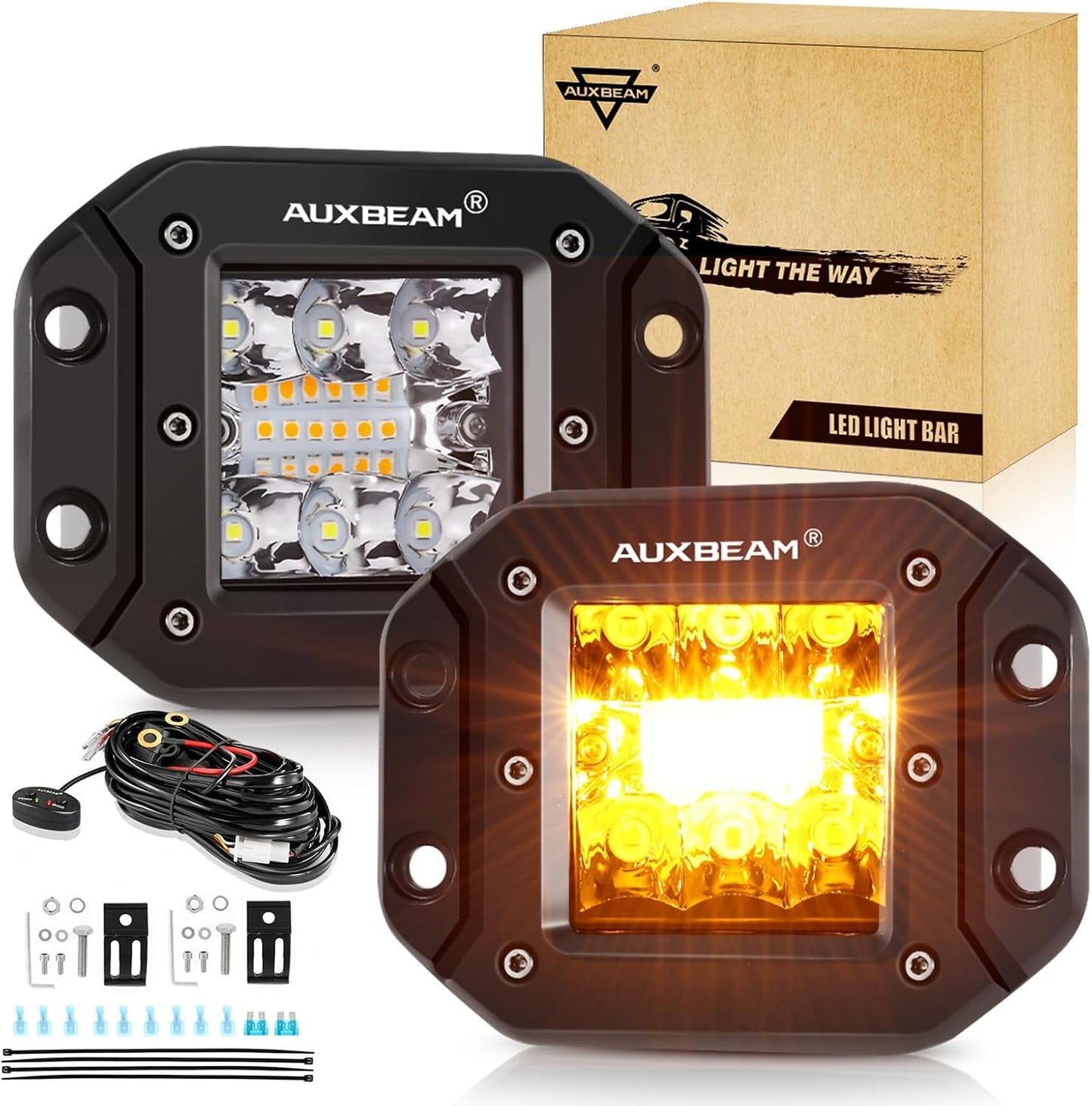 Auxbeam 5 Inch Flush Mount LED Light Pods for Offroad Vehicles