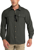 Men's UPF 50+ Long Sleeve Sun Protection Shirt - Cooling Quick Dry