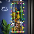 Corner Stuffed Animal Storage with Light Strip Adjustable Wood Holder