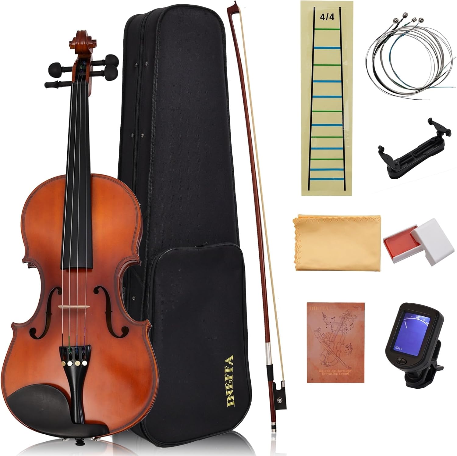 Violin 4/4 for Beginners with Hard Case and Essential Accessories