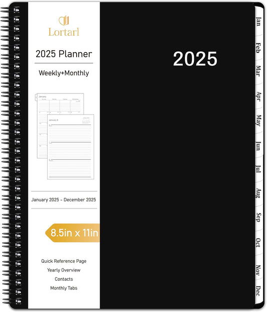 Spiral Bound 2025 Planner with Weekly & Monthly Views - Stay Organized!