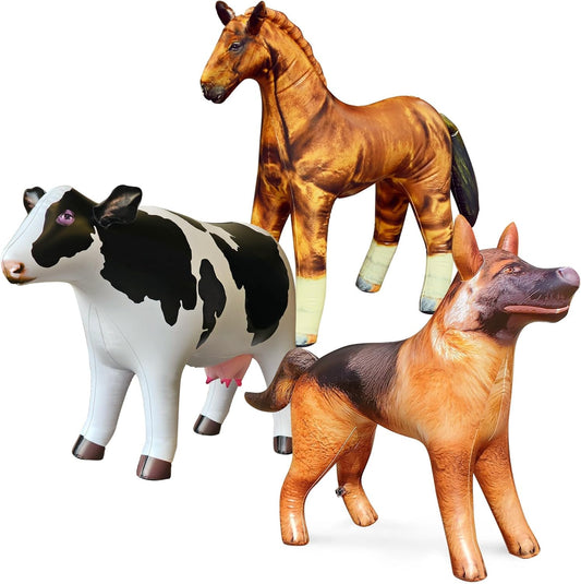 Inflatable Animals 3-PK Set for Parties and Education Fun