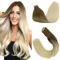 Tape in Hair Extensions 18in 20pcs Balayage Ash Brown to Platinum
