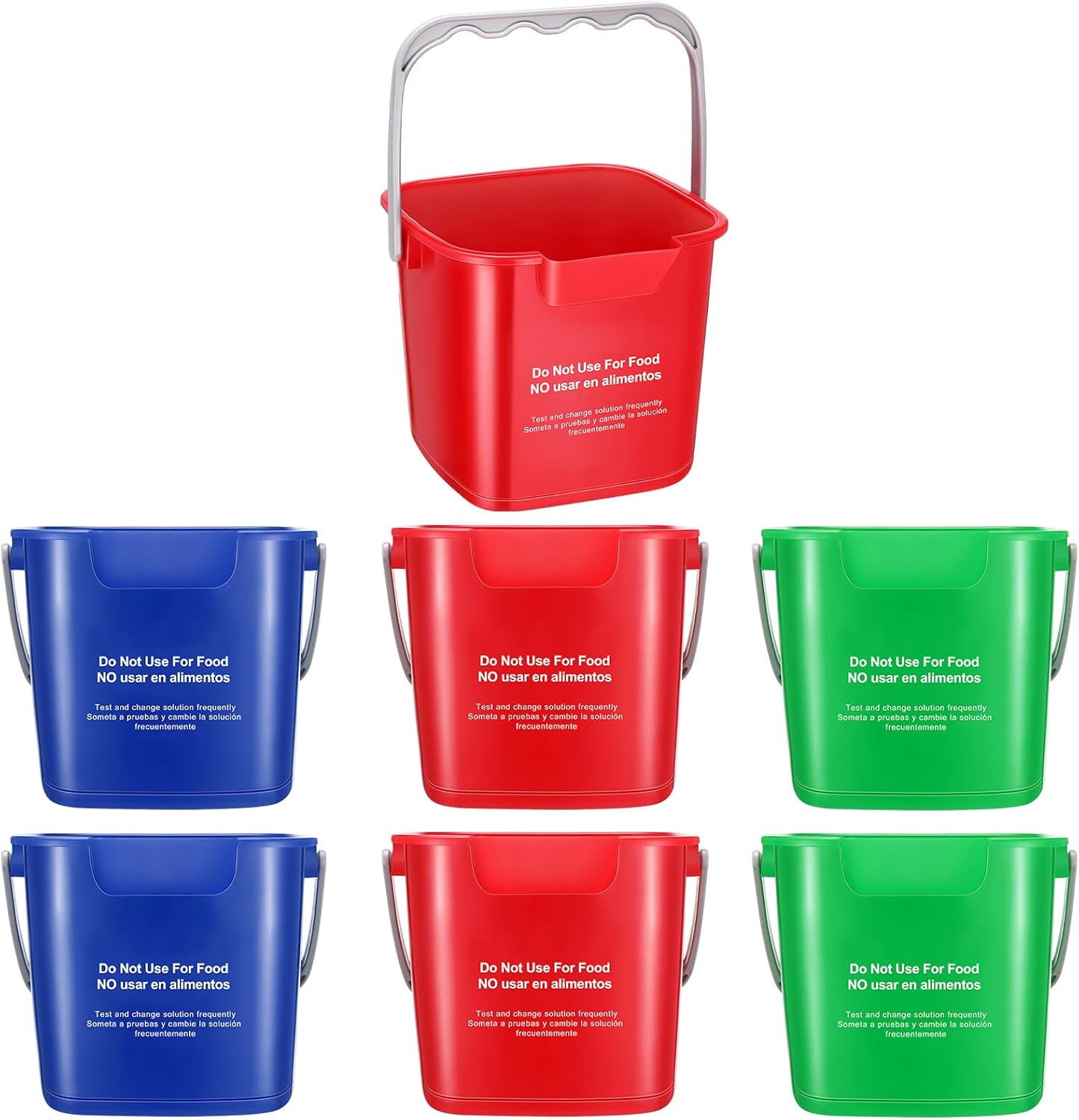 6 Pcs 3 Quart Cleaning Bucket Set for Home and Commercial Use