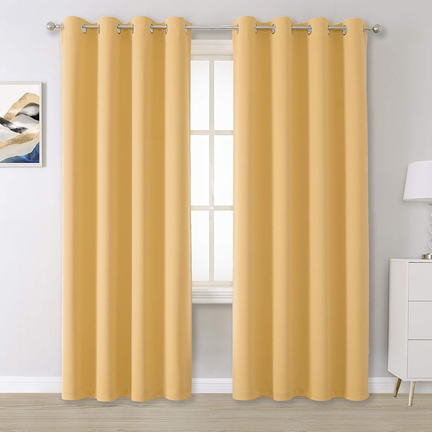 Desert Mist 84 Inch Blackout Curtain Panels for Bedroom