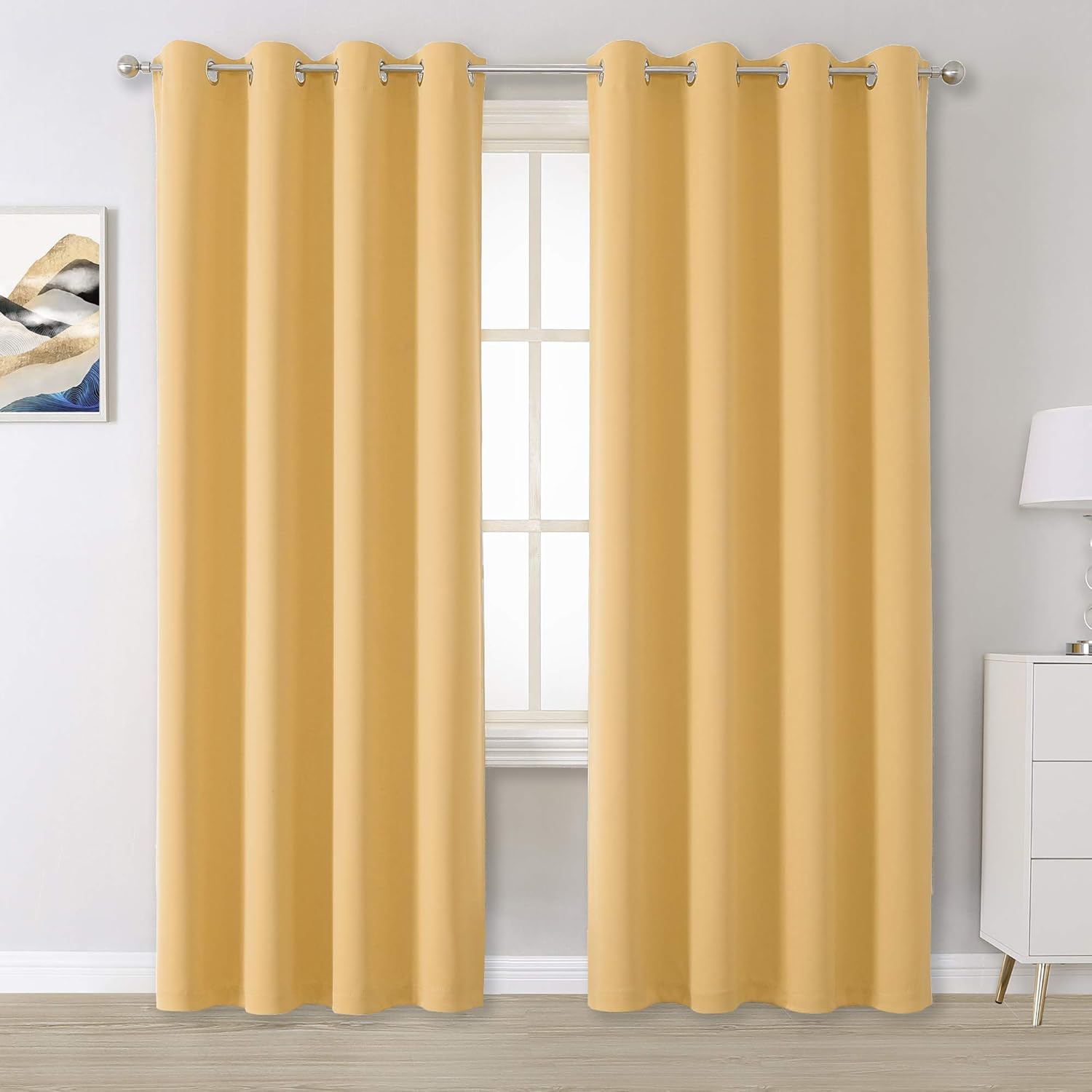 Desert Mist 84 Inch Blackout Curtain Panels for Bedroom