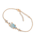 Raw Larimar Chain Bracelet Birthstone Gift for Her - Organic Stone