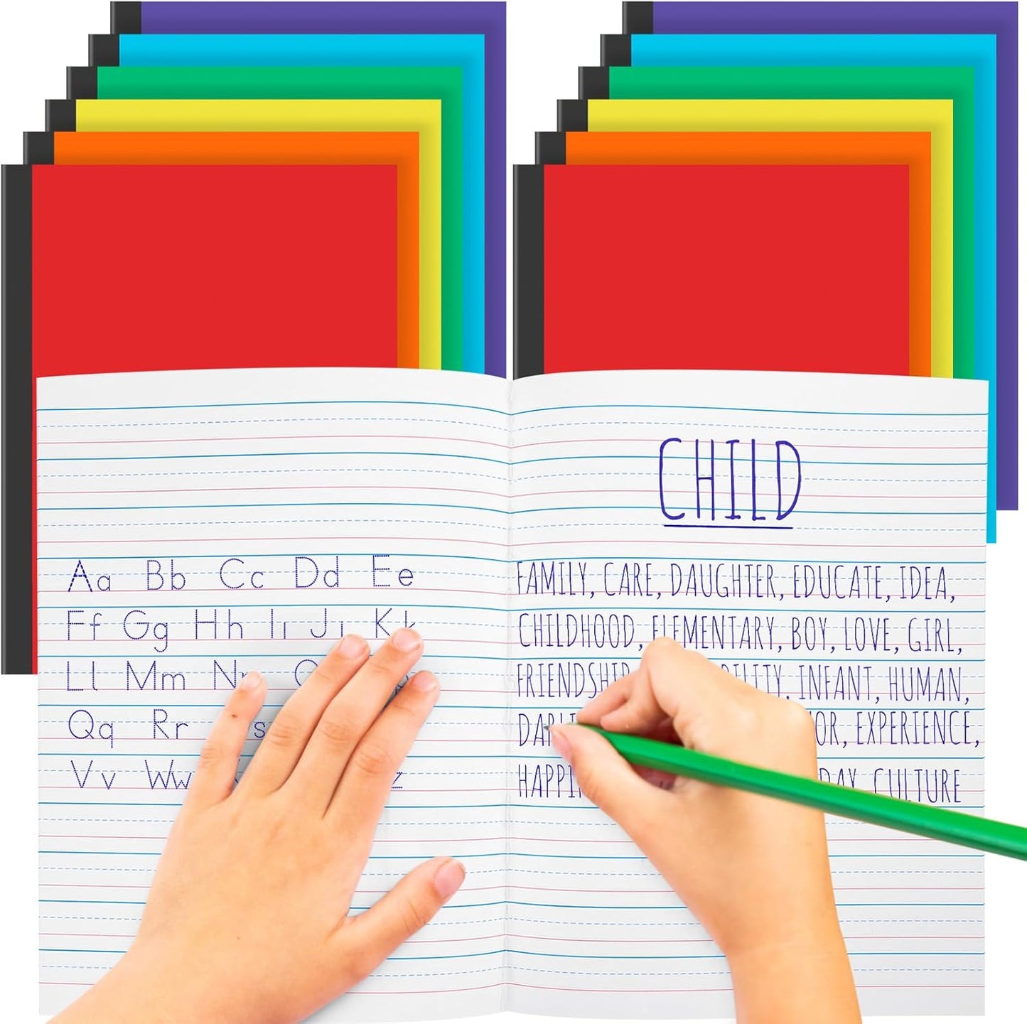 Henoyso 24 Pcs Primary Composition Notebook Set for Kids
