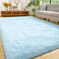 Area Rugs for Living Room Bedroom 6x9 Light Blue Shag Rug - Soft Thick