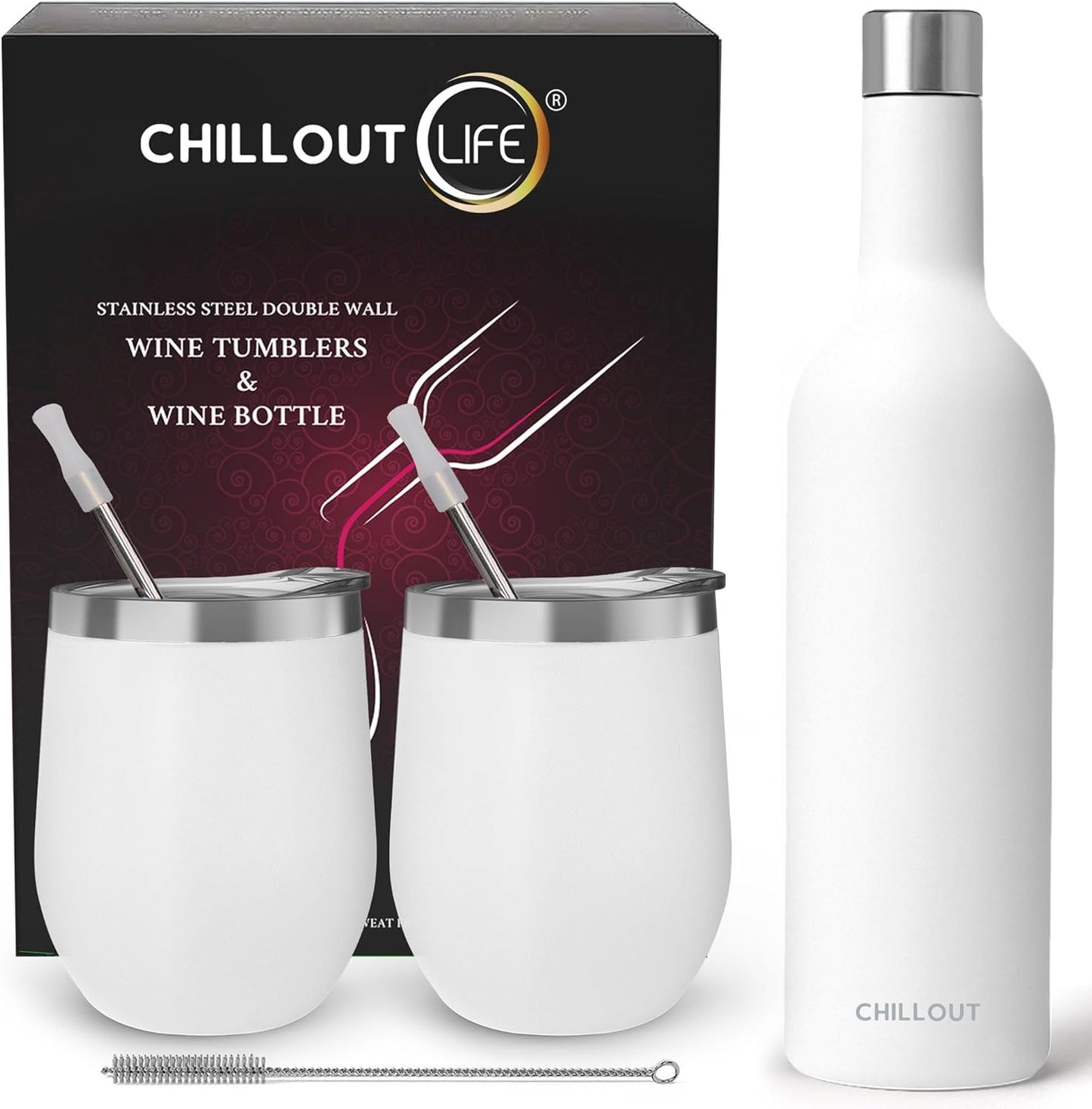 Stainless Steel Wine Tumblers and Insulated Bottle Set for All