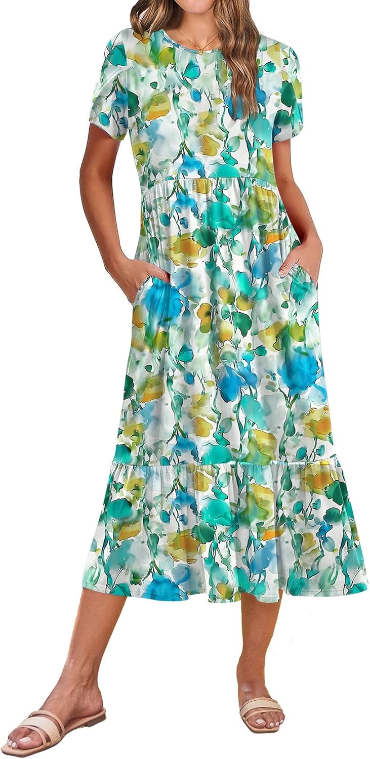 Zeagoo Women Summer Midi A Line Dress for Casual Beach Wear