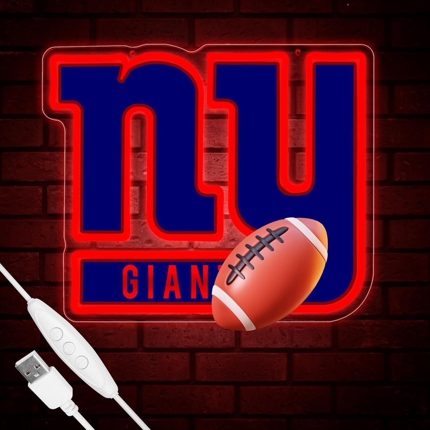 Football Team Neon Sign for Cool Wall Decor and Gifts