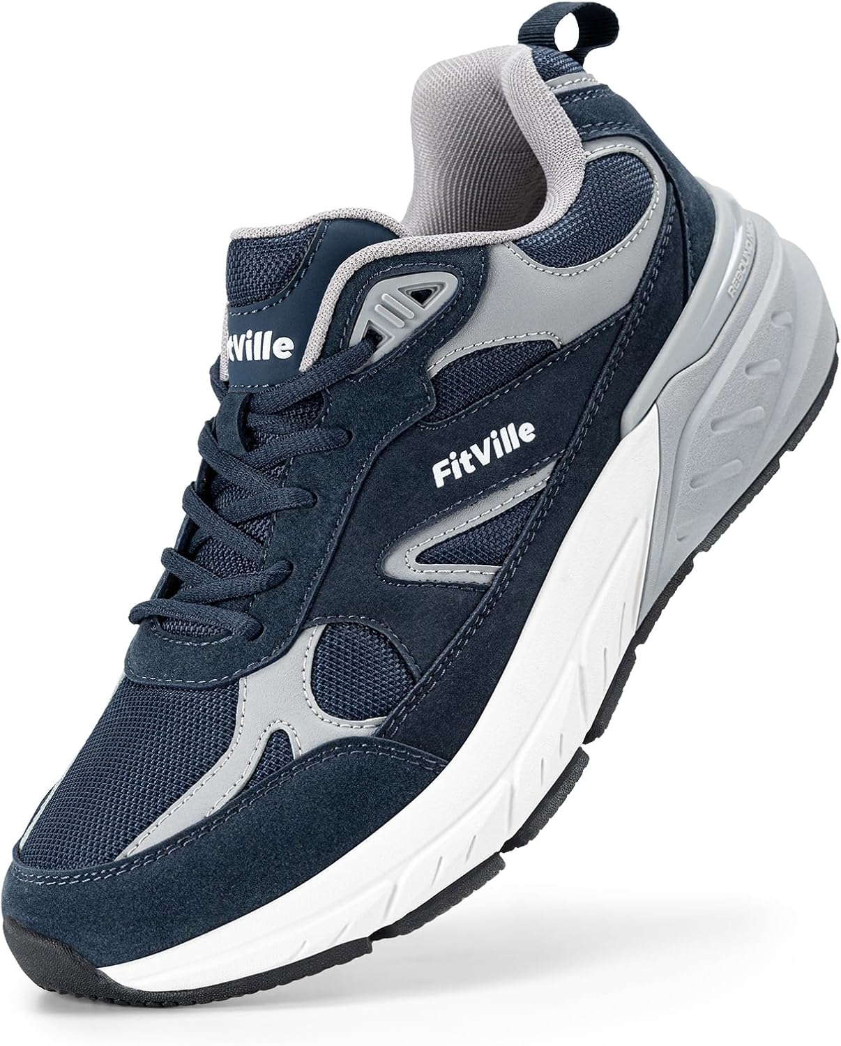 FitVille Wide Walking Shoes for Men with Arch Support Comfort