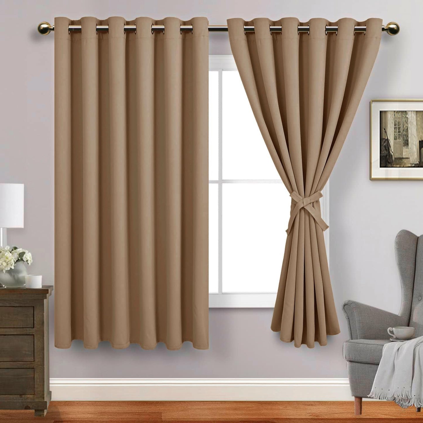 JIUZHEN Blackout Curtains - Thermal Insulated & Noise Reducing