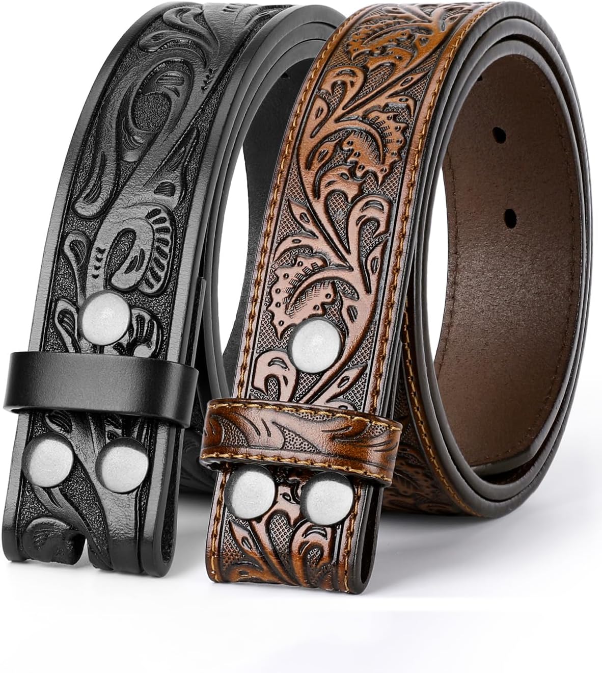 Western Leather Belt Strap for Men Women Cowboy Cowgirl Style