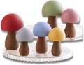 Your Heart's Content Wood Mushrooms Set of 6 Pastel - Charming Shelf
