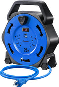 Cord Reel with 4 Outlets and 2-USB Ports - 25ft Retractable Extension