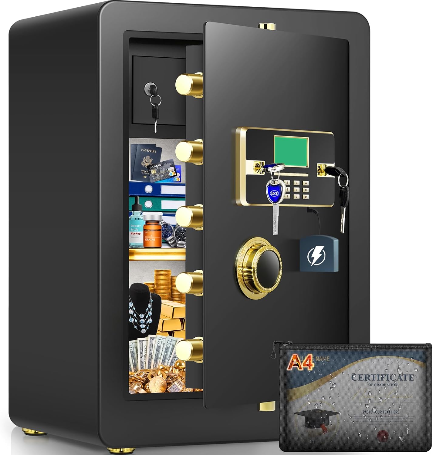 5.0 Cuft Fireproof Safe for Home with Digital Combination Lock