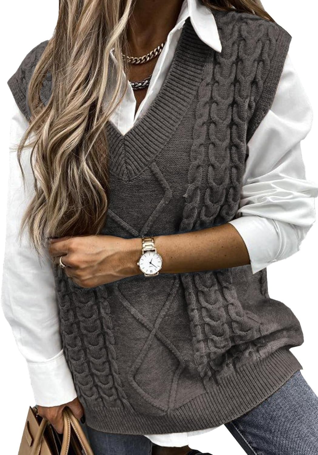 EVALESS Oversized Sweater Vest for Women - Stylish and Comfortable