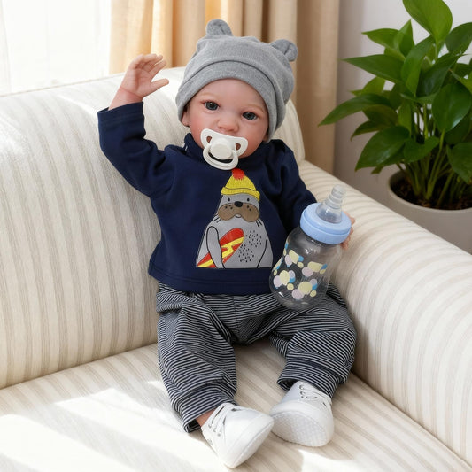 Realistic Reborn Baby Dolls Boy - 19 Inch Lifelike Gift Toy