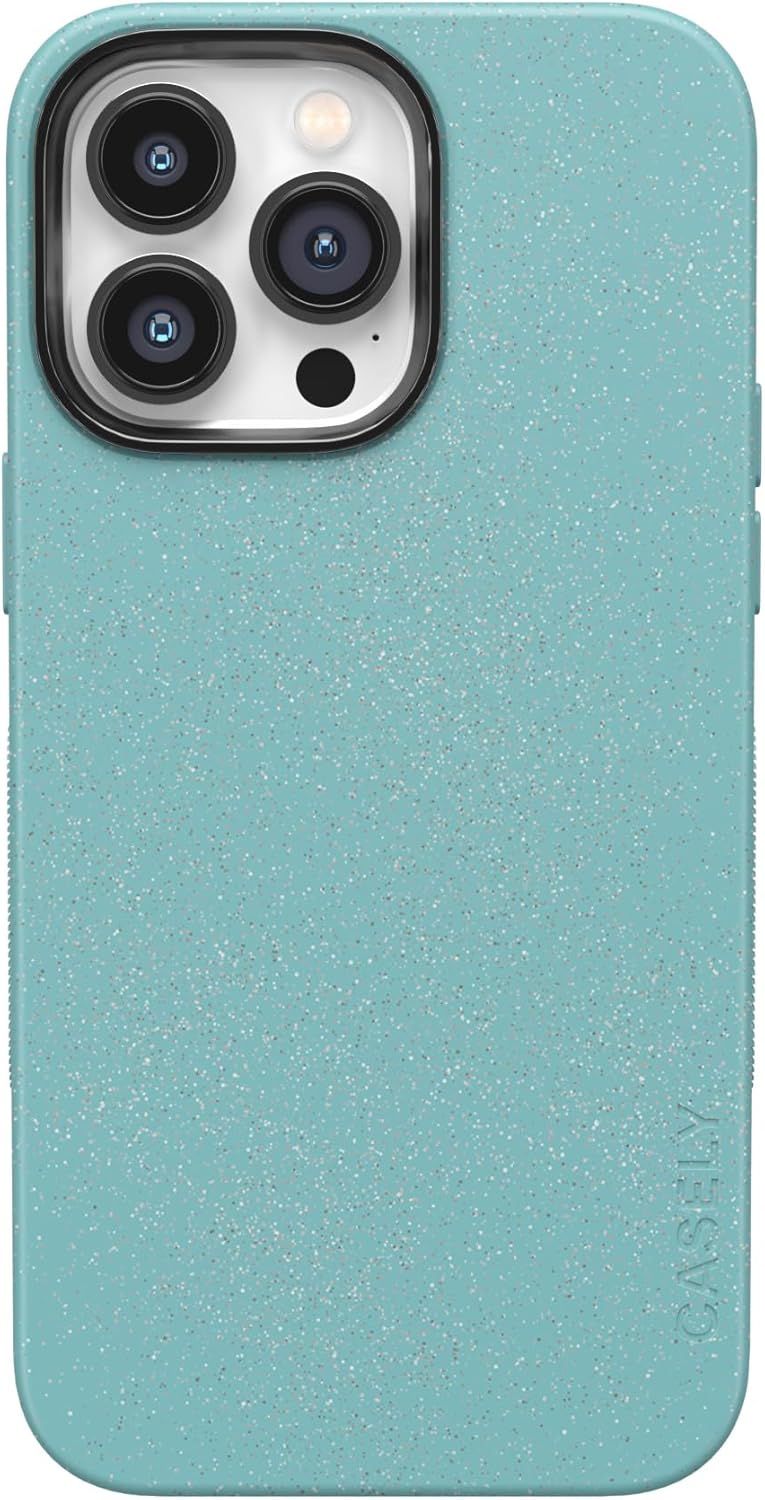 Casely iPhone 14 Pro Max Case with Ocean Blue Shimmer Glitter