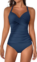 B2prity Ruched Tankini Swimsuit Two Piece - Tummy Control Fit Clothing