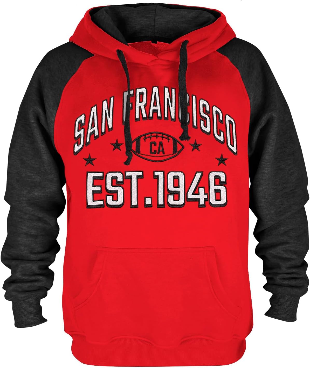 Mens City Football Fully Embroidery Soft Classic Pullover Hoodie